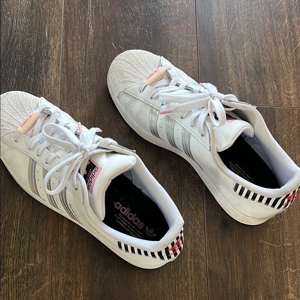 Adidas White Sneakers with Stripes